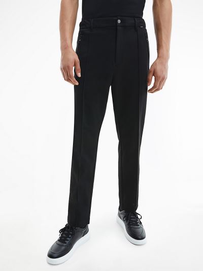 Calvin Klein Ruhák HU400462 | Calvin Klein Tapered Milano Jersey Férfi Nadrág Fekete